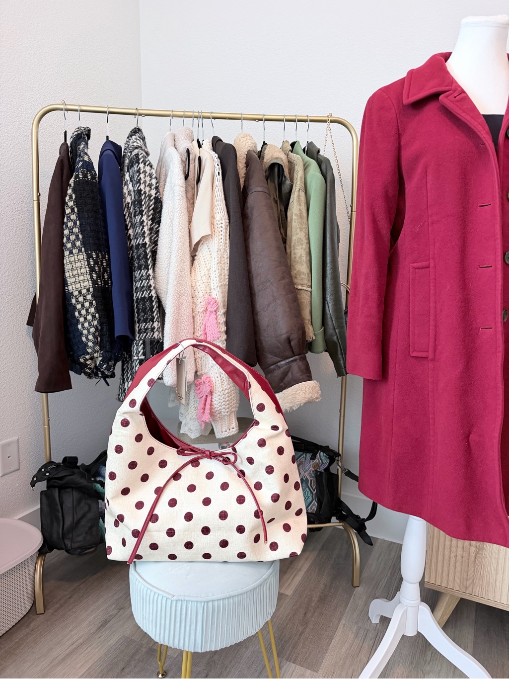 Women's Fuchsia Wool Coat - Brand Not Visible